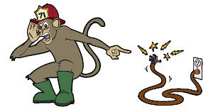 Oh no! Mark's found an electrical hazard!